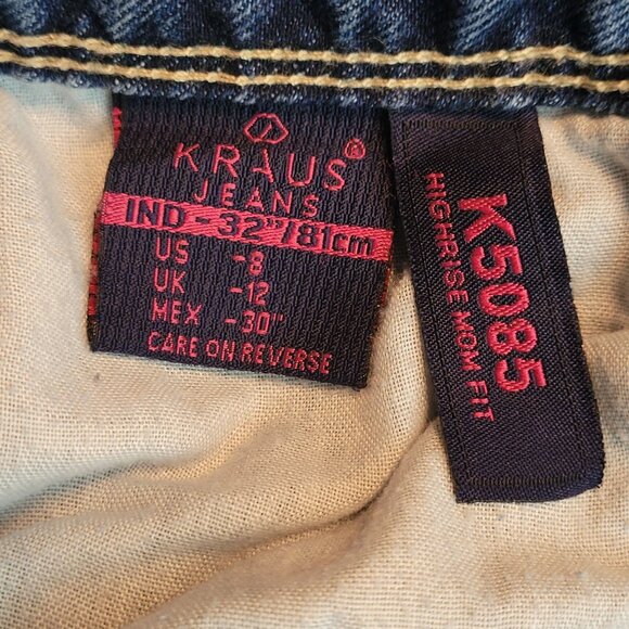 Kraus Jeans Size 8 Mom High Rise Crop Medium Light Wash Denim - Picture 4 of 10